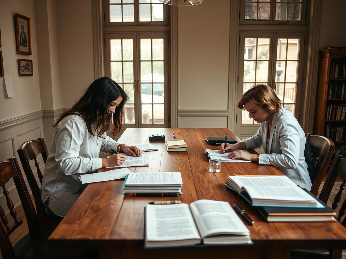 Wordholt editors working through a marked-up manuscript